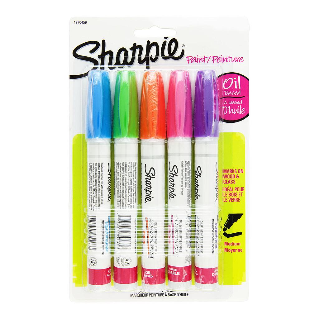 Sharpie Oil Based Paint Marker Medium Point 5 Set Fashion Colors