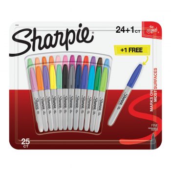 Sharpie Permanent Marker Fine Point Main 24 Set + 1 Blue